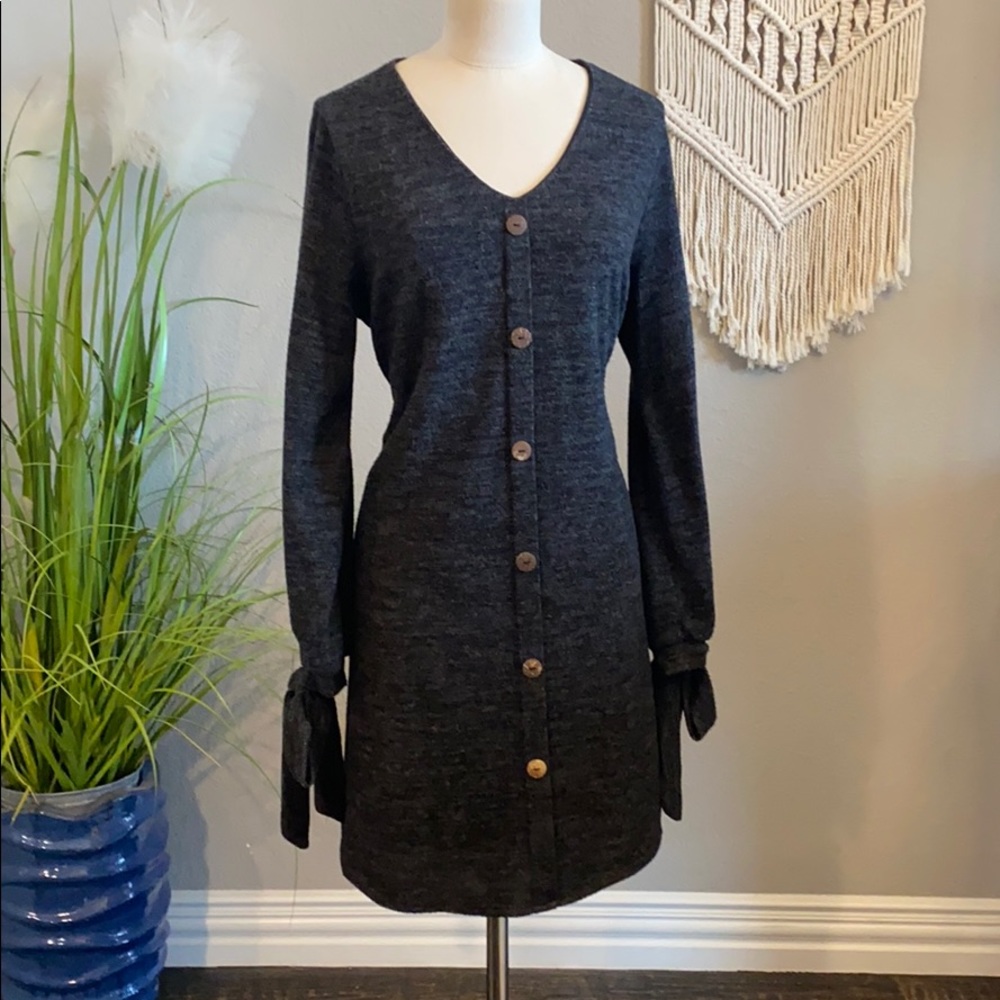 Grey light sweater dress